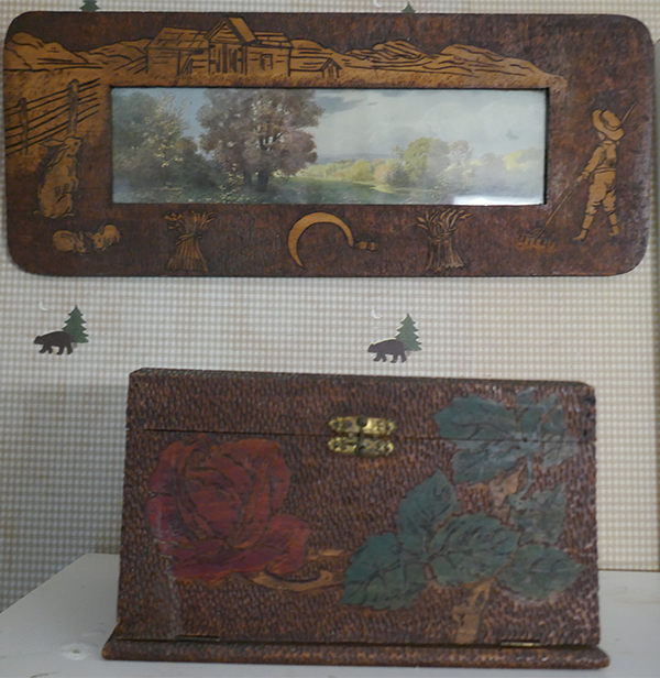 decorative box and picture frame made with pyrography