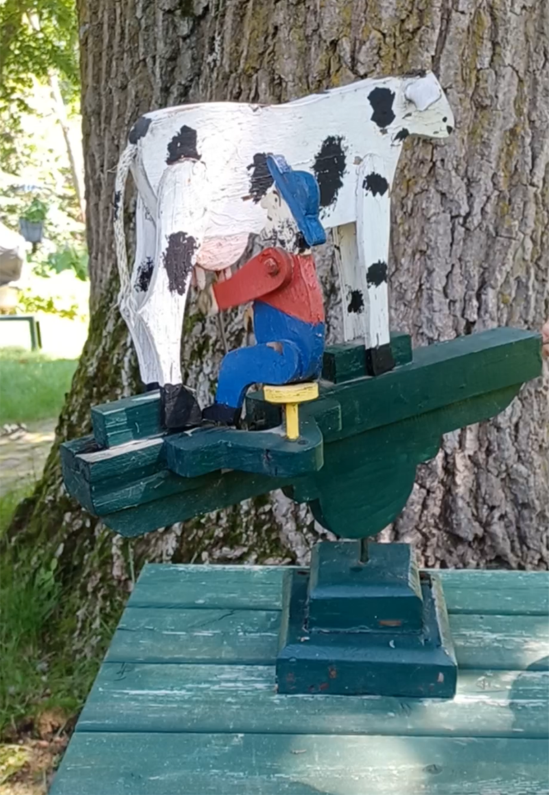 Chandelier with blue milk Glass