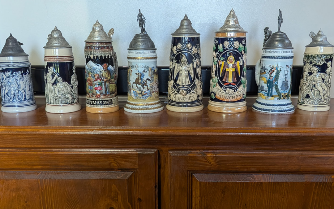 A Colorful Collection of Vintage German Beer Steins from the 1970s
